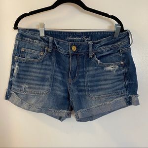 Distressed Denim Shorts